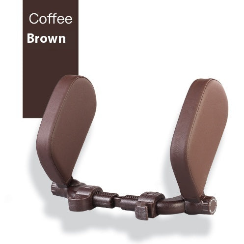 Adjustable Car Headrest Pillow - Soft Travel Seat Neck Support Cushion | Leather Auto Headrest for Comfortable Sleep