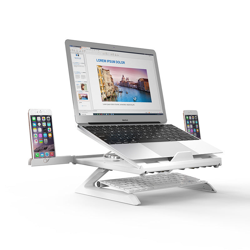 Multifunctional Laptop Stand – Folding, Adjustable Aluminum Alloy Desk Riser for Laptops & Monitors