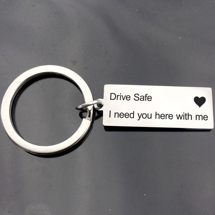 Drive Well Stainless Steel Key Ring - Vacuum Plating Keychain for Durable & Stylish Storage