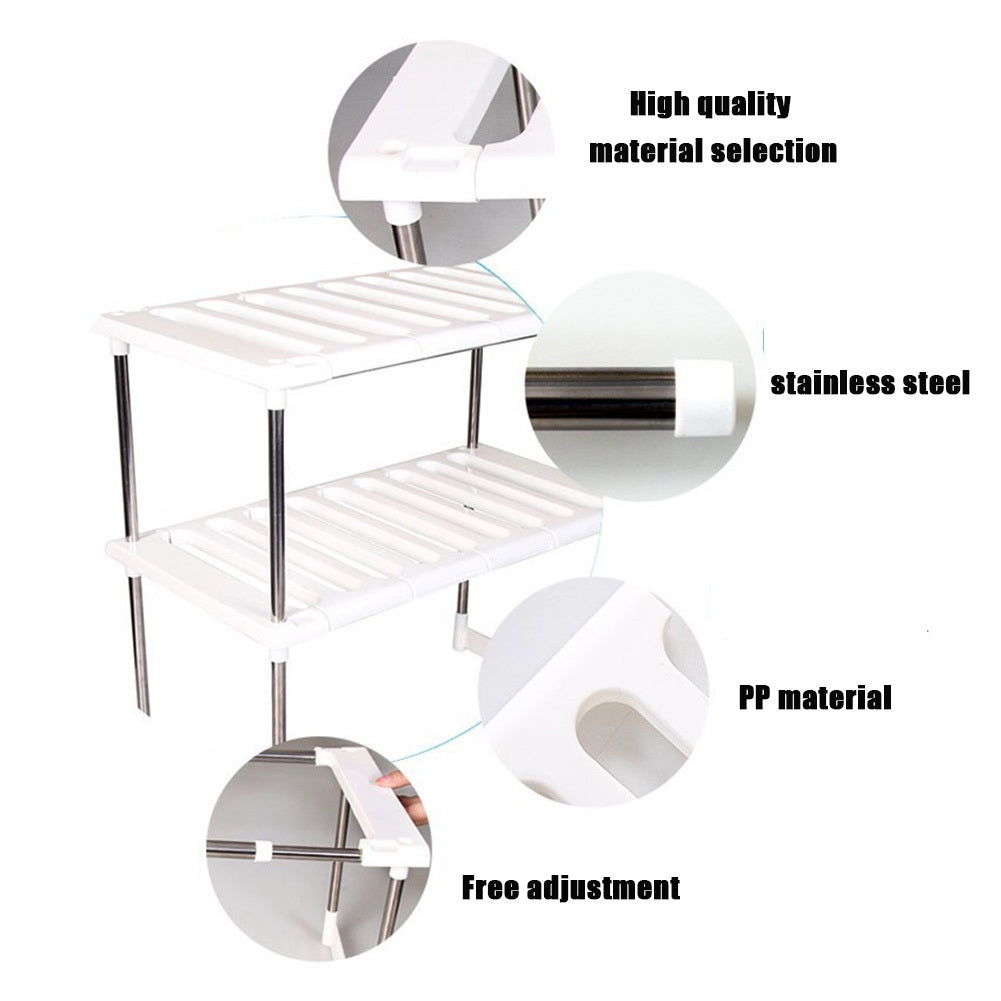 Retractable Kitchen Shelf - Adjustable Space-Saving Shelf for Countertop Organization