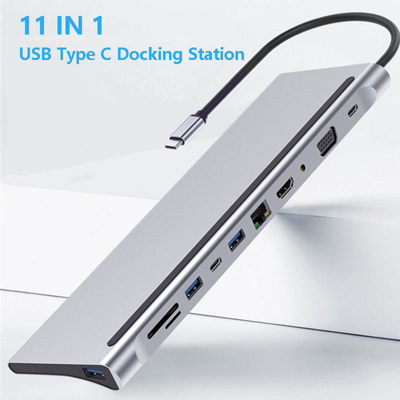 11-in-1 Laptop Docking Station Hub – Multi-Port USB-C Expansion Dock for Laptop, MacBook, PC