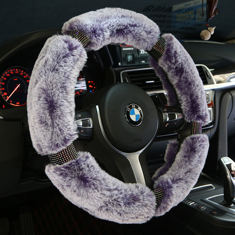 Winter Plush Steering Wheel Cover - Korean Diamond Fashion & Cute Handle Cover for Cars | Premium Auto Accessories