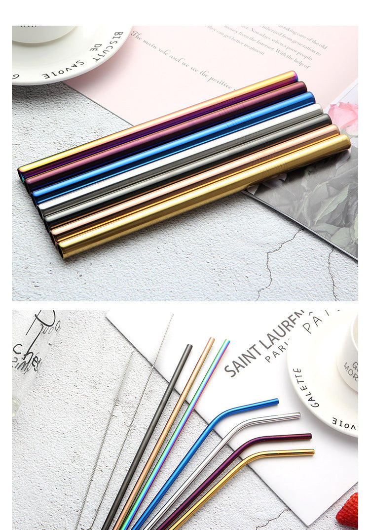 Creative Stainless Steel Straws - Colorful Metal Straws for Beverages | Eco-Friendly Drinkware
