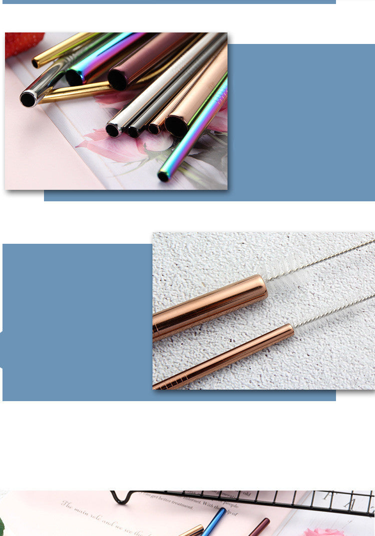 Creative Stainless Steel Straws - Colorful Metal Straws for Beverages | Eco-Friendly Drinkware