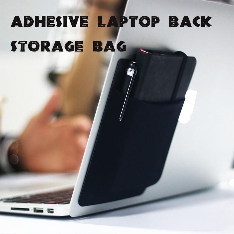 Adhesive Laptop Back Storage Bag – Portable Organizer for Laptops & Accessories