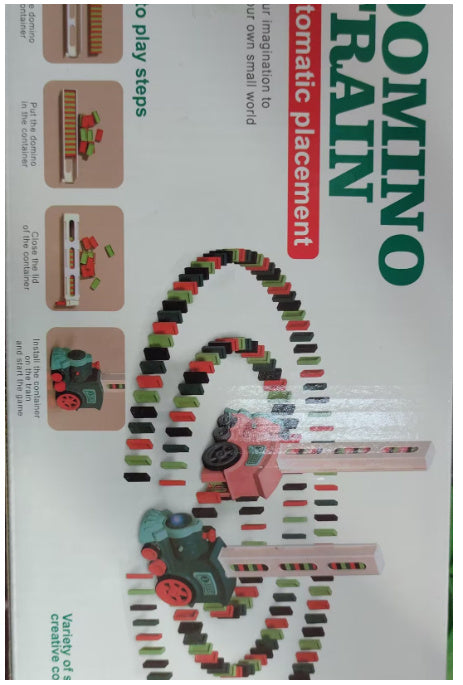 Domino Train Toy for Babies - Electric Car Puzzle with Automatic Release & Building Blocks Train Set
