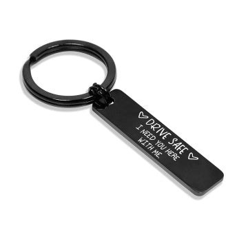 Be Safe Honey Stainless Steel Keychain - Engraved Message Key Ring for Loved Ones | Thoughtful Gift for Him & Her
