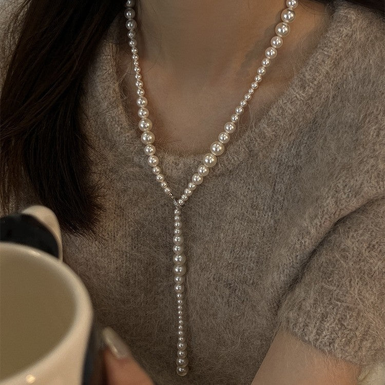 Pearl Necklace Y-shaped Gradient Long Light Luxury Minority
