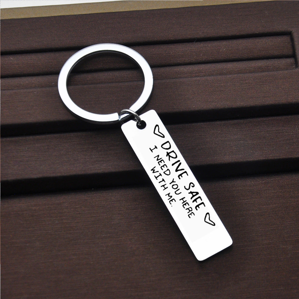 Be Safe Honey Stainless Steel Keychain - Engraved Message Key Ring for Loved Ones | Thoughtful Gift for Him & Her