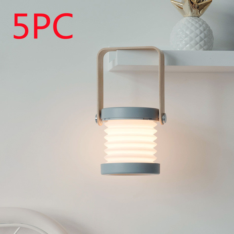 Foldable Touch Dimmable LED Night Light - Portable USB Rechargeable Lantern Lamp for Home Decor