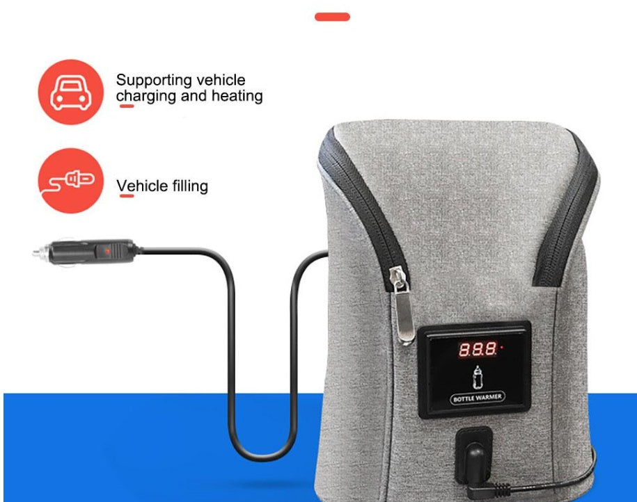 Car USB Baby Bottle Warmer - Portable Travel Breast Milk Warmer for On-the-Go Parents