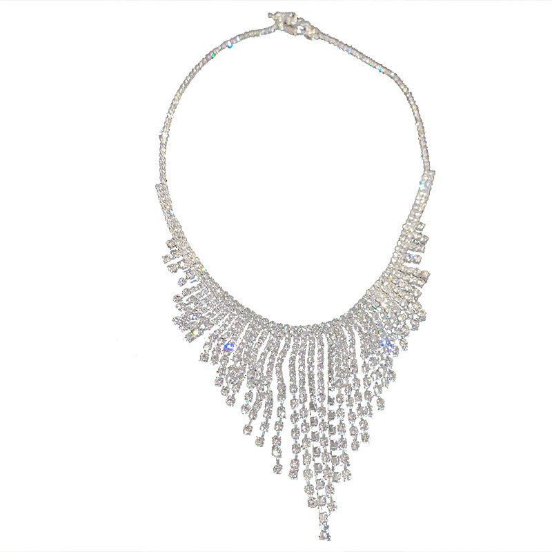 European And American Fashion Necklace Spring New Diamond Tassel Necklace
