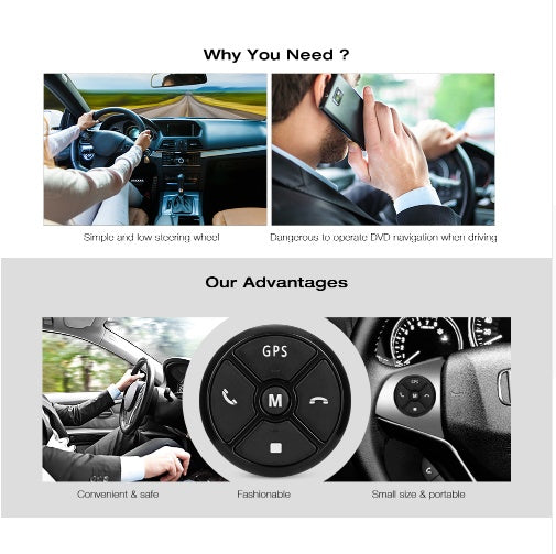 Wireless Universal Multifunction Steering Wheel Button Remote Control