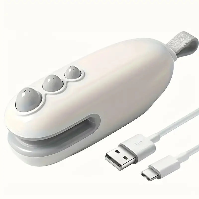 2-in-1 Mini Bag Sealer with Cutter - Rechargeable Heat Sealer for Food Storage & Snack Freshness | Portable Plastic Bag Resealer