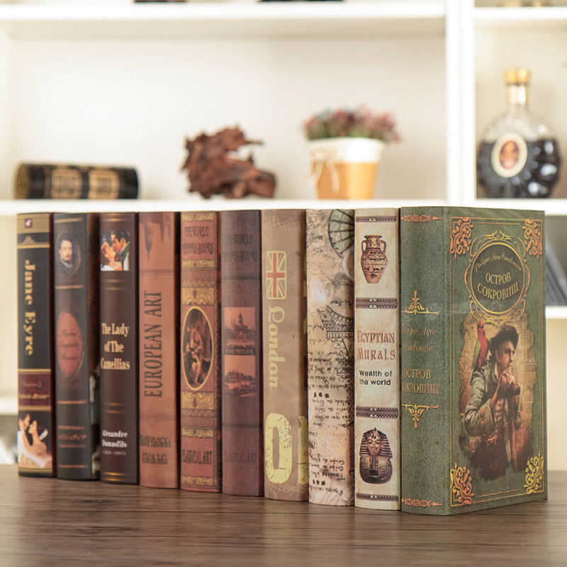 Retro Decorative Fake Books - Vintage-Inspired Book Ornaments for Home & Office Décor