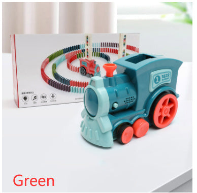 Domino Train Toy for Babies - Electric Car Puzzle with Automatic Release & Building Blocks Train Set