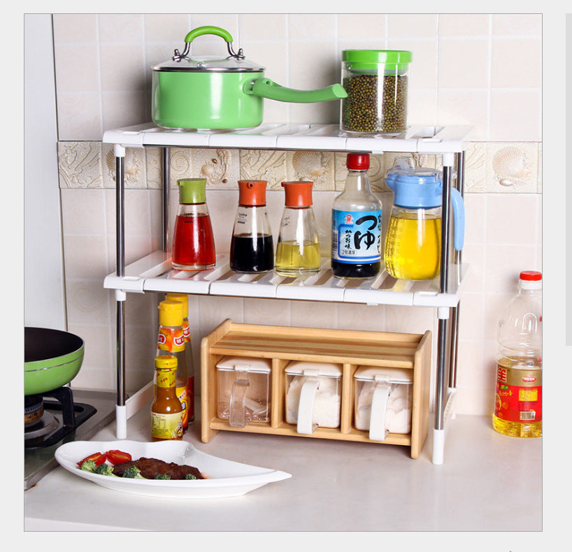 Retractable Kitchen Shelf - Adjustable Space-Saving Shelf for Countertop Organization