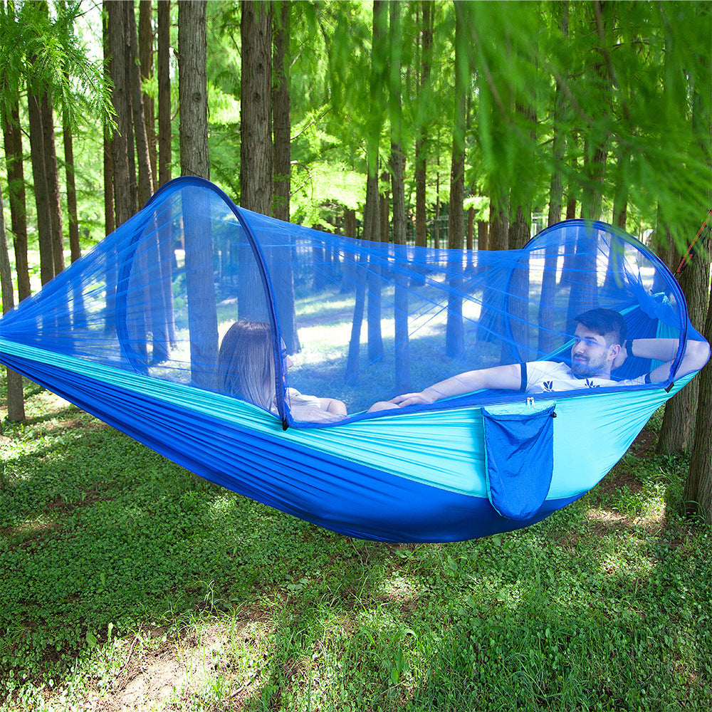 Fully Automatic Quick-Opening Hammock with Mosquito Net - Portable & Comfortable Outdoor Sleeping Gear