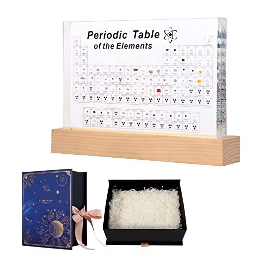 Acrylic Periodic Table with 83 Real Element Samples - Interactive & Easy-to-Read Science Display | Creative Gifts for Students & Science Lovers