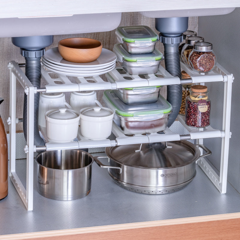 Retractable Kitchen Shelf - Adjustable Space-Saving Shelf for Countertop Organization