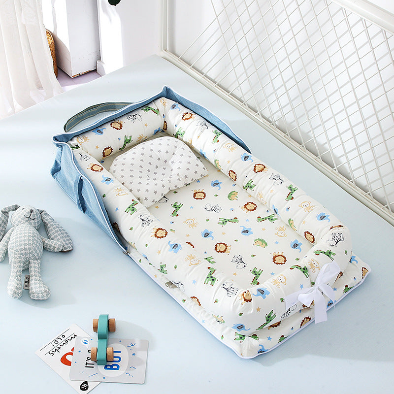 Removable & Washable Baby Bed Crib - Portable Travel Crib for Infants & Kids | Soft Cotton Cradle