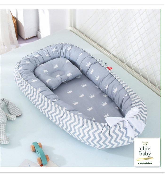 Removable & Washable Baby Bed Crib - Portable Travel Crib for Infants & Kids | Soft Cotton Cradle
