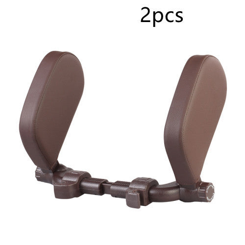 Adjustable Car Headrest Pillow - Soft Travel Seat Neck Support Cushion | Leather Auto Headrest for Comfortable Sleep