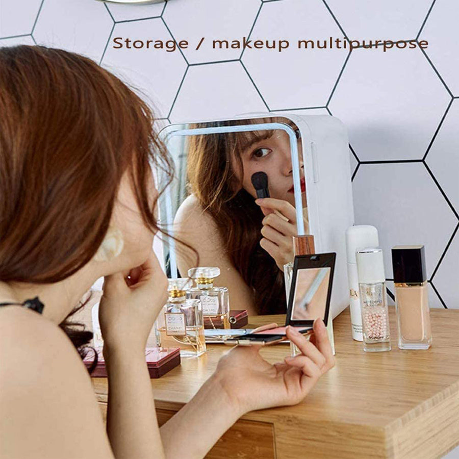 Mini Makeup Fridge - Portable Cosmetic Refrigerator & Warmer for Skincare, Beauty & Perfume Products