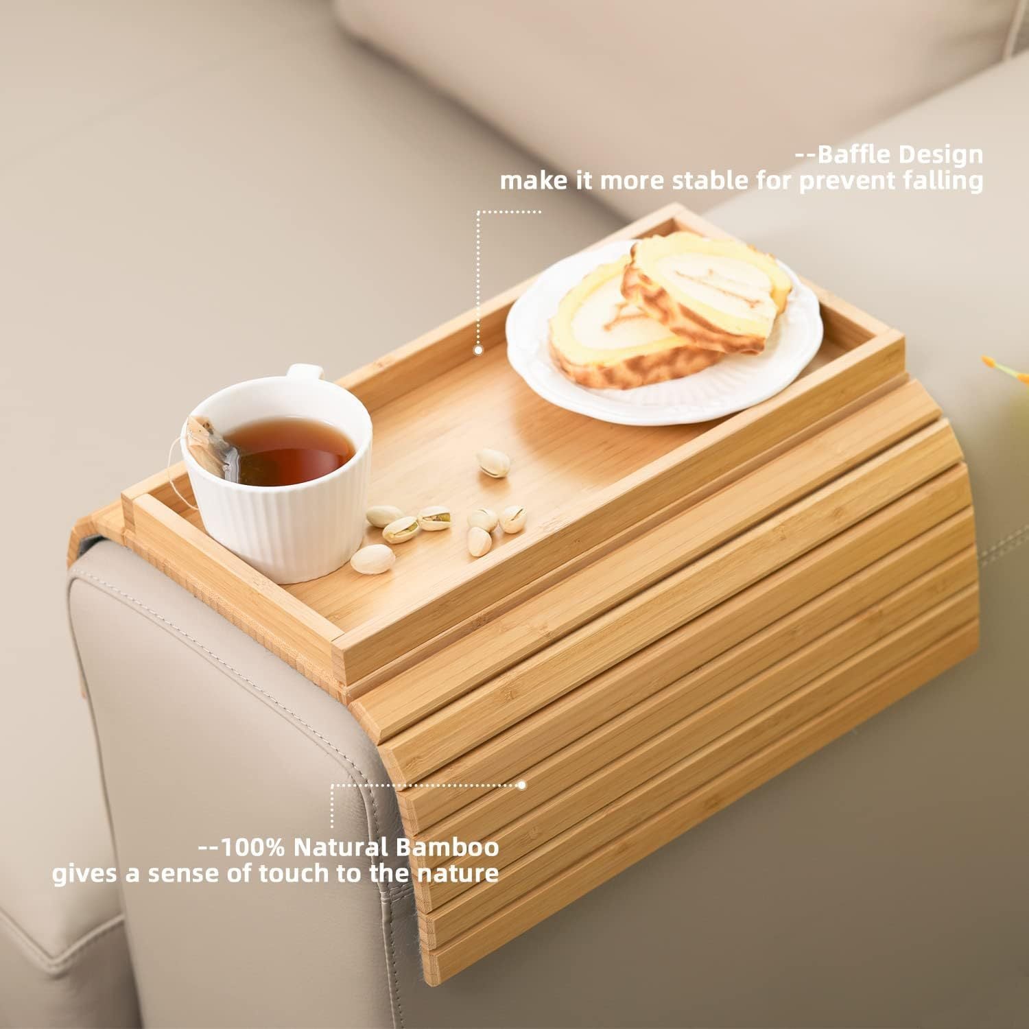 Foldable Snack Tray - Sofa Storage Tray for Fruits, Beverages & Snacks | Convenient Adjustable Tray for Home & Living