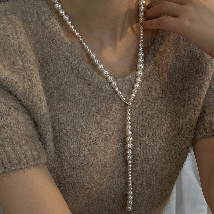 Pearl Necklace Y-shaped Gradient Long Light Luxury Minority