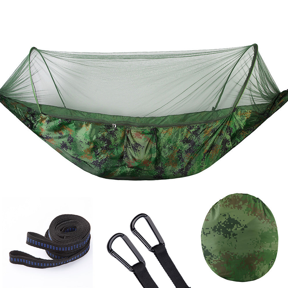 Fully Automatic Quick-Opening Hammock with Mosquito Net - Portable & Comfortable Outdoor Sleeping Gear