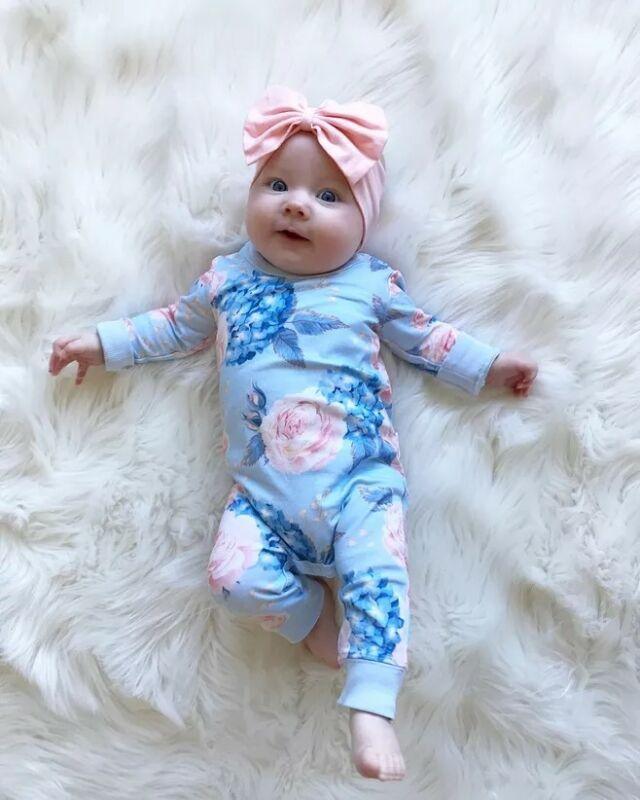 New Fashion Newborn Romper Floral Jumpsuit Baby Playsuit Girl Outfit Clothes Set For Girls
