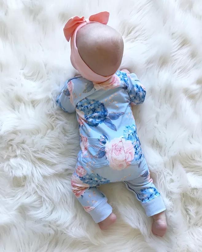 New Fashion Newborn Romper Floral Jumpsuit Baby Playsuit Girl Outfit Clothes Set For Girls