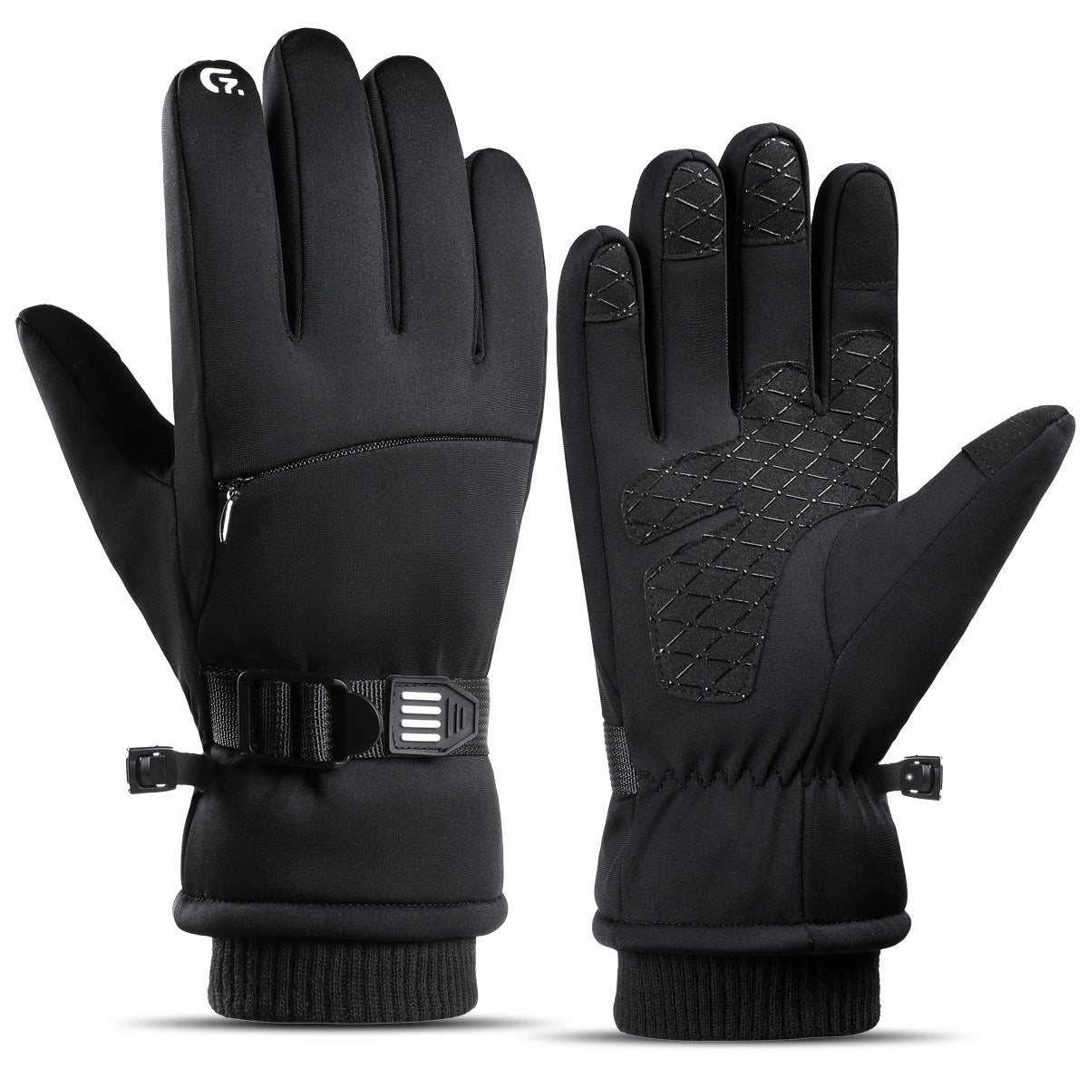 Fleece-lined Thick Waterproof and Cold-resistant Gloves