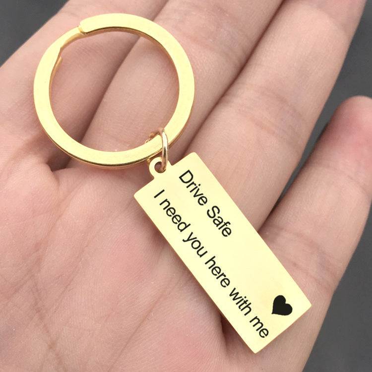 Drive Well Stainless Steel Key Ring - Vacuum Plating Keychain for Durable & Stylish Storage
