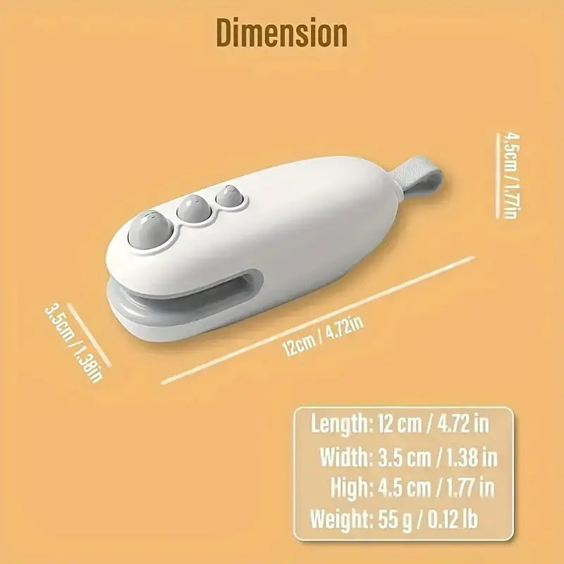 2-in-1 Mini Bag Sealer with Cutter - Rechargeable Heat Sealer for Food Storage & Snack Freshness | Portable Plastic Bag Resealer