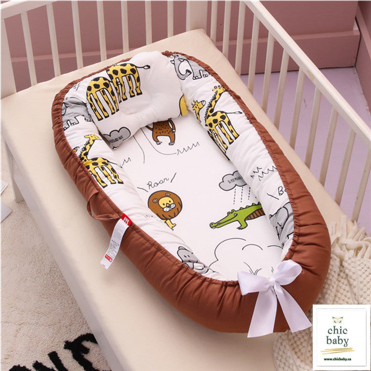 Removable & Washable Baby Bed Crib - Portable Travel Crib for Infants & Kids | Soft Cotton Cradle
