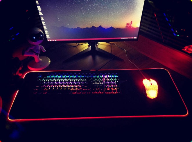 RGB LED Mouse Pad – Luminous Light-Up Gaming Mouse Pad with Customizable Colors