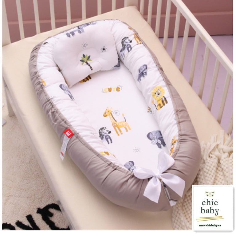 Removable & Washable Baby Bed Crib - Portable Travel Crib for Infants & Kids | Soft Cotton Cradle