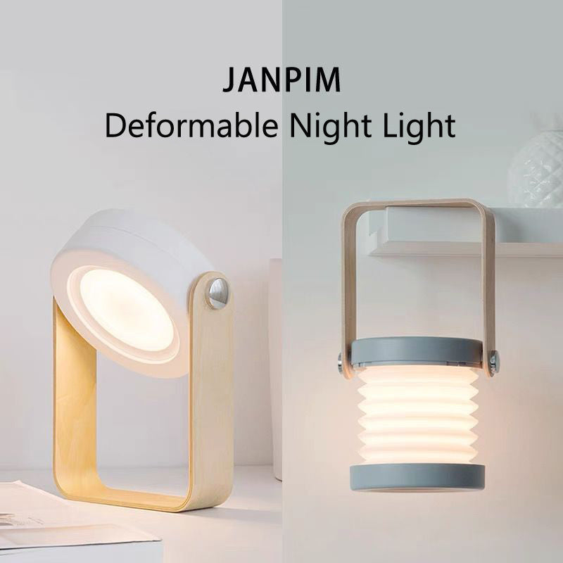 Foldable Touch Dimmable LED Night Light - Portable USB Rechargeable Lantern Lamp for Home Decor