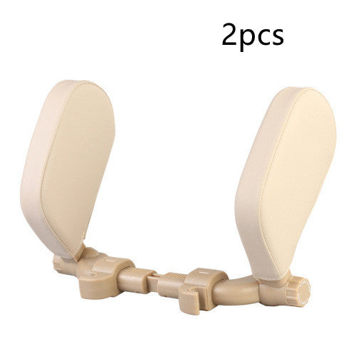Adjustable Car Headrest Pillow - Soft Travel Seat Neck Support Cushion | Leather Auto Headrest for Comfortable Sleep