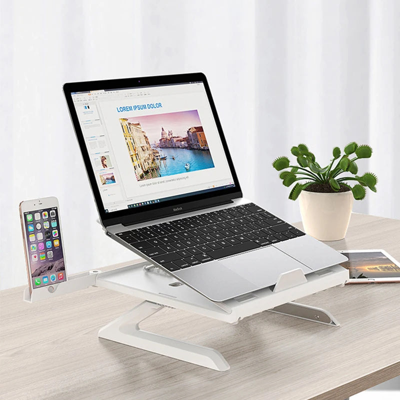 Multifunctional Laptop Stand – Folding, Adjustable Aluminum Alloy Desk Riser for Laptops & Monitors