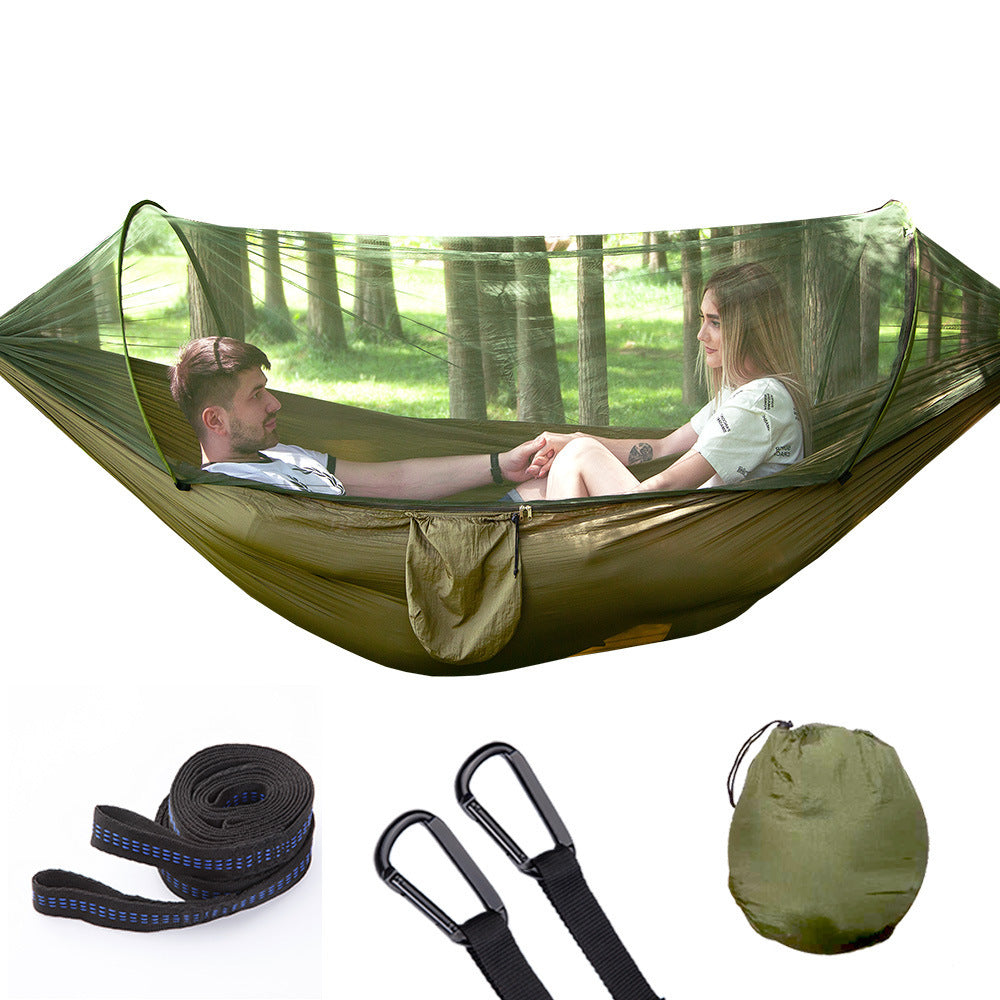 Fully Automatic Quick-Opening Hammock with Mosquito Net - Portable & Comfortable Outdoor Sleeping Gear