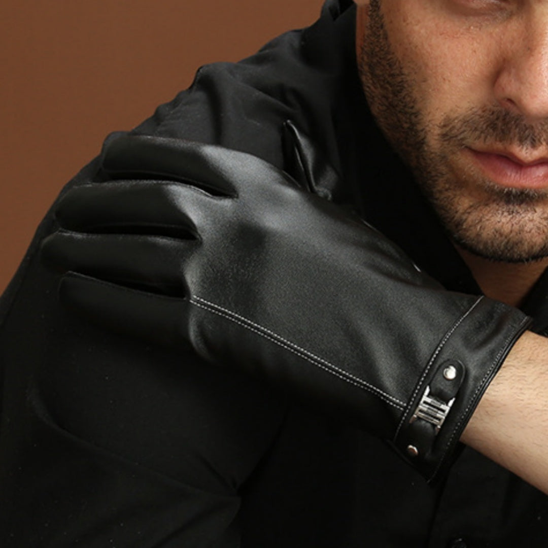 Men's Winter Outdoors Cycling Thickened Fleece-lined Warm Touch Screen Gloves