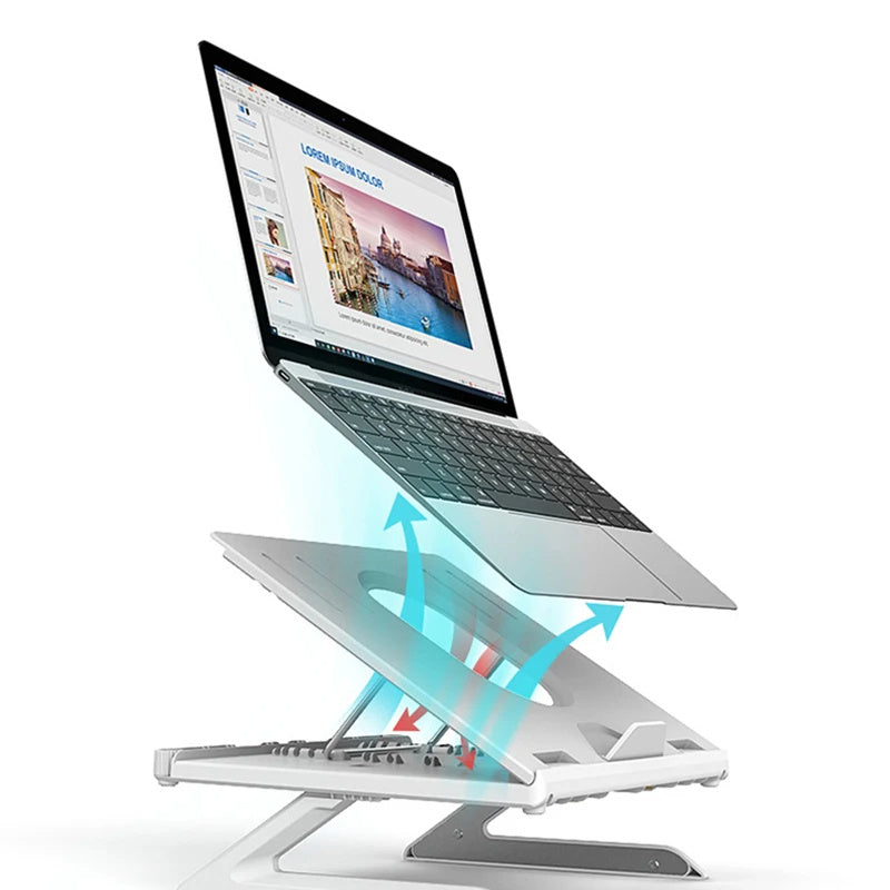 Multifunctional Laptop Stand – Folding, Adjustable Aluminum Alloy Desk Riser for Laptops & Monitors