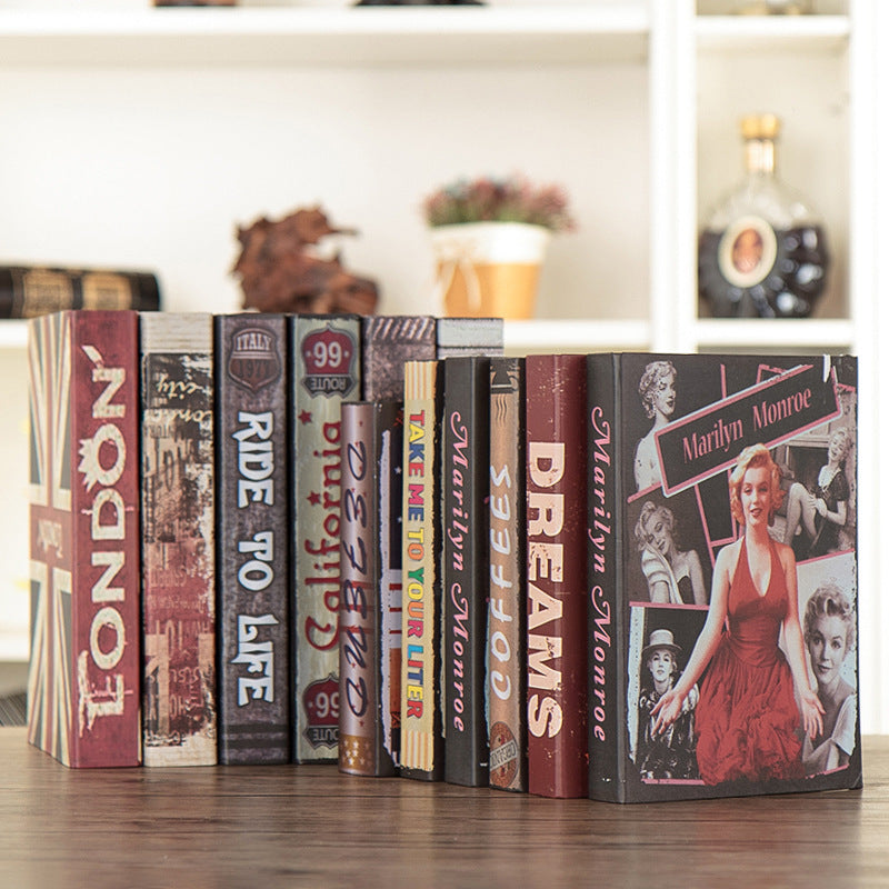 Retro Decorative Fake Books - Vintage-Inspired Book Ornaments for Home & Office Décor
