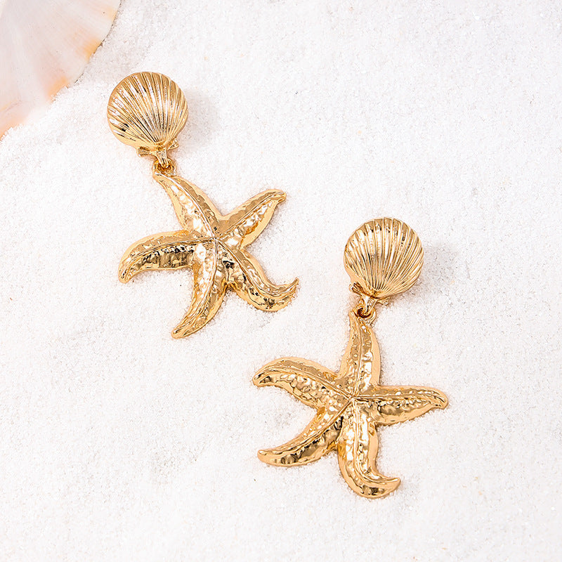 Ladies' Exaggerated Personality Starfish Shell Earrings
